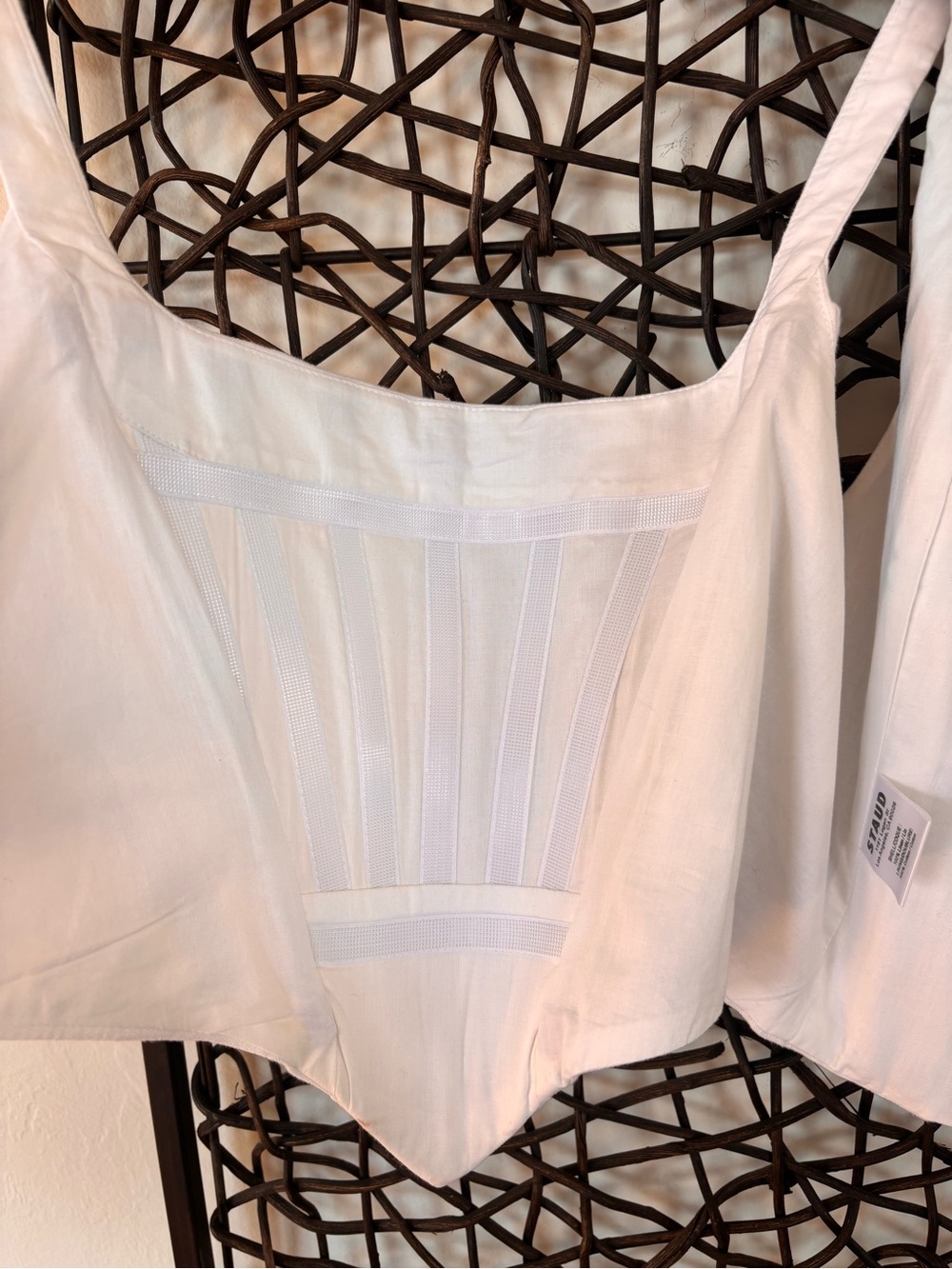 STAUD Vaga Linen White Corset Top NWT Size 0 - Picture 10 of 15